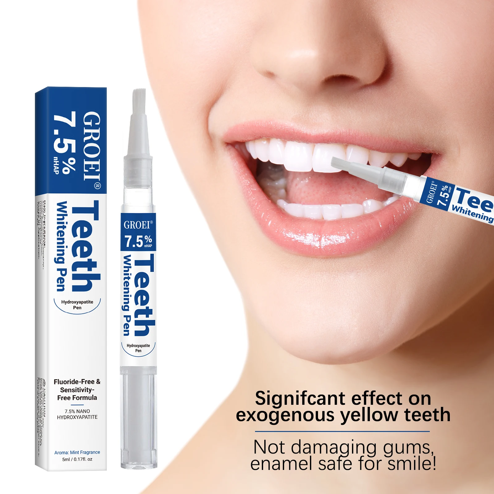 Teeth Whitening Q&M - Hydroxyapatite Tand Whitening Pen Oogverblindende Witte