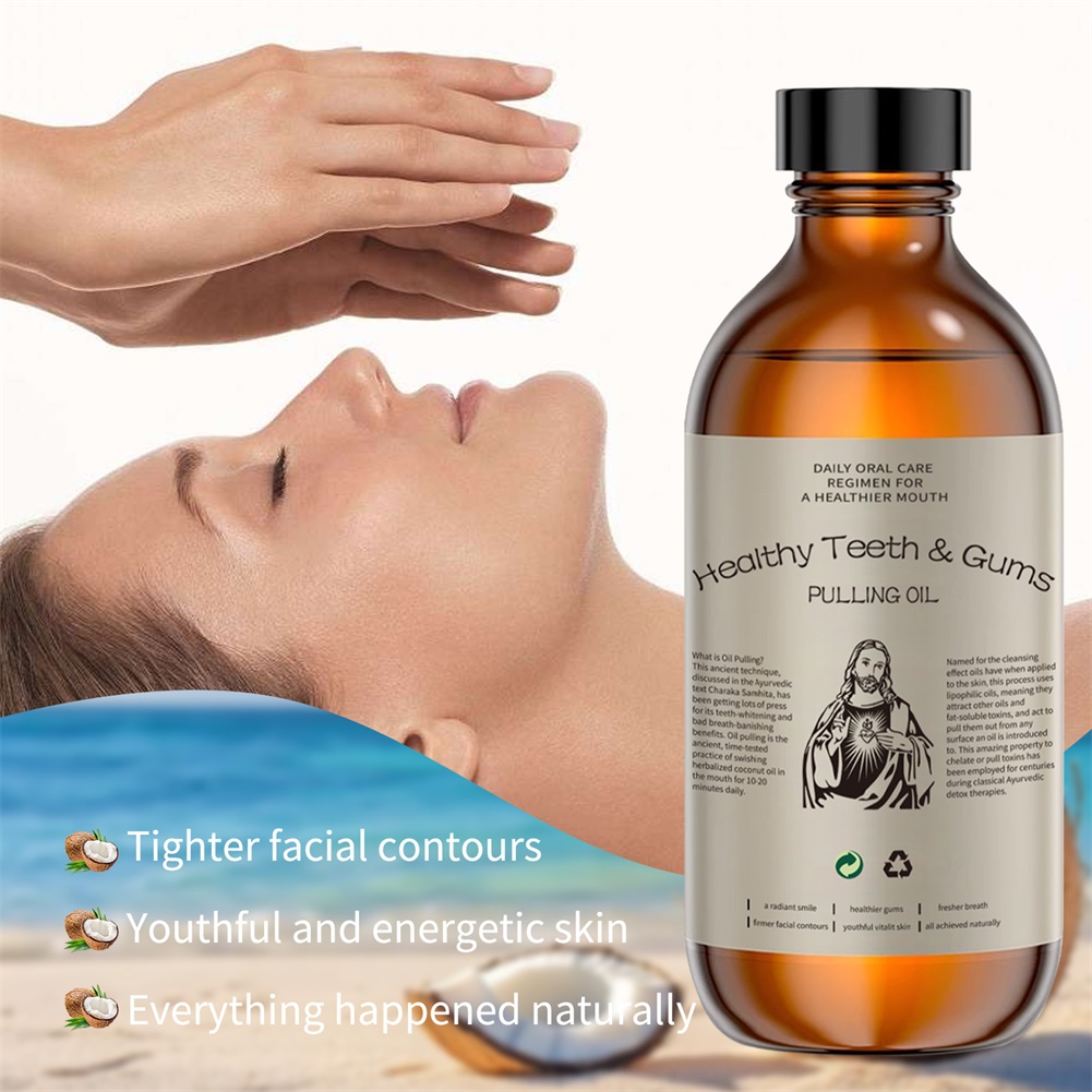 Teeth Whitening With Coconut Oil - Kokosnotenolie Mondwater Maakt tanden witter Verwijdert