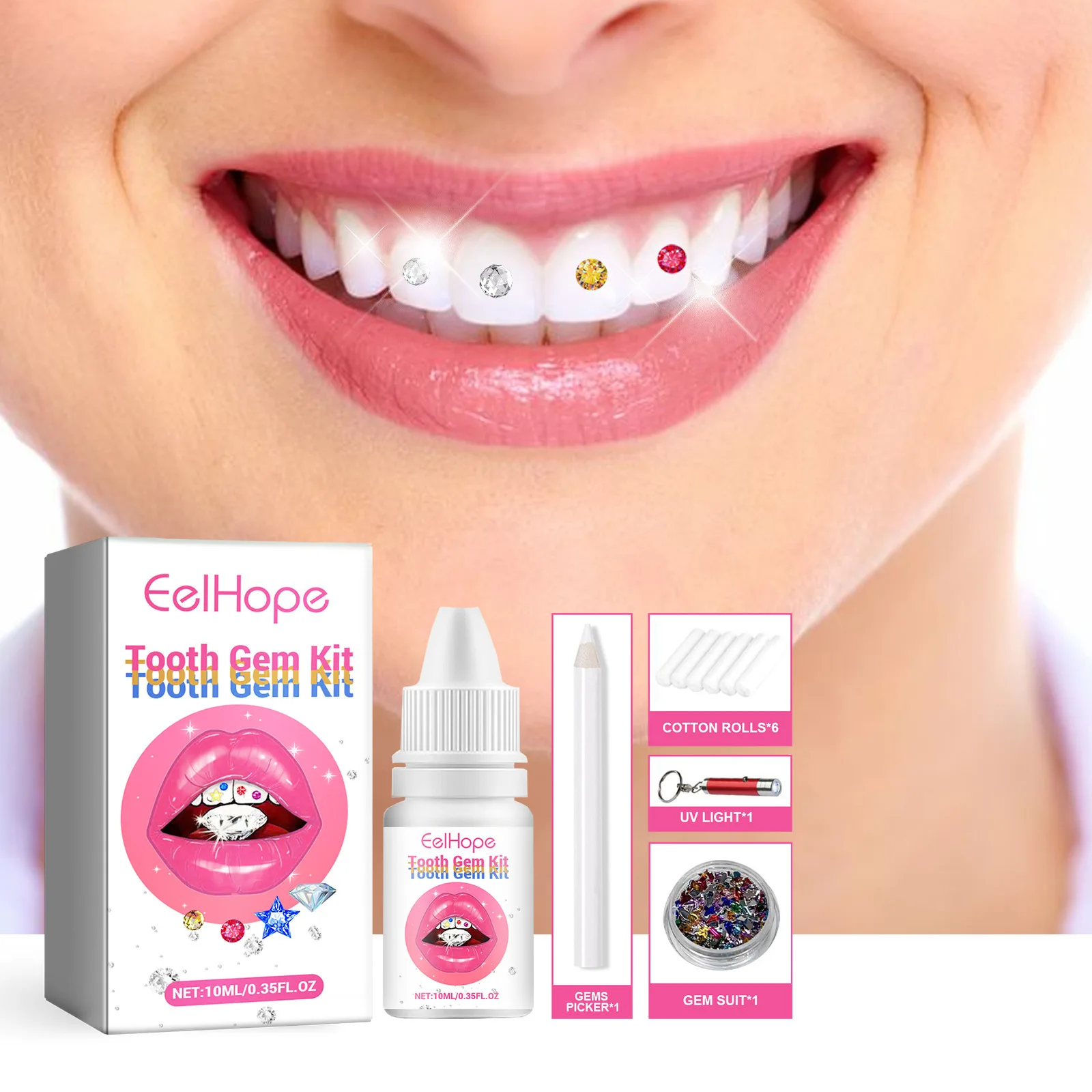 Teeth Whitening Light Kit - Tandjuwelen Kit DIY Transparante Edelsteen Decoratie