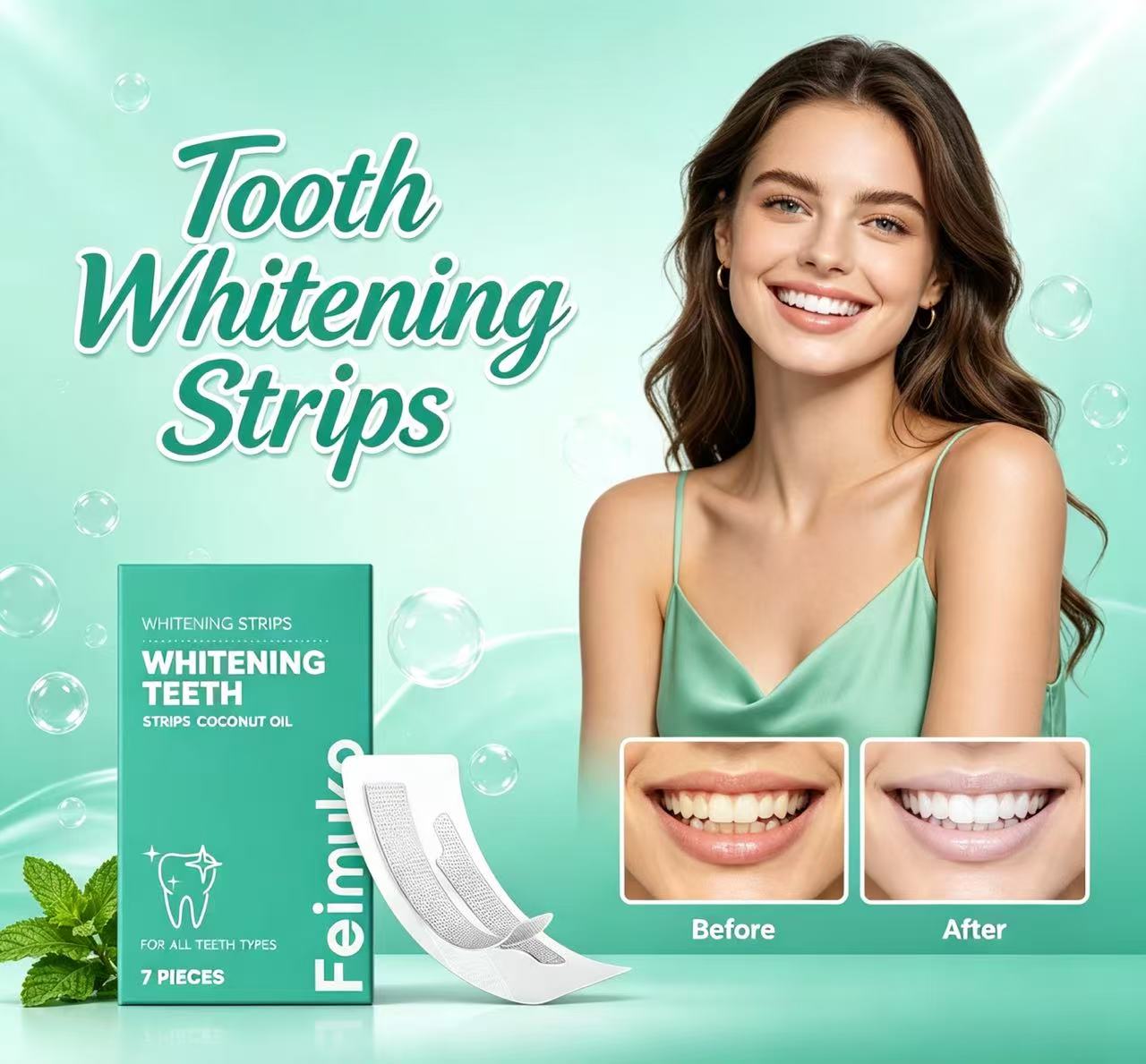 Teeth Whitening With Coconut Oil - Kokosolie Tandenbleekstrips Zacht voor de Tanden