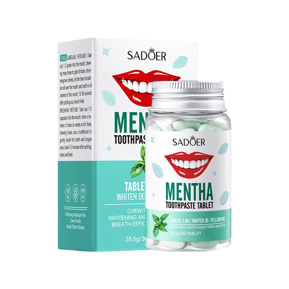 Teeth Whitening Co - Mint Stevige Tandpasta Tabletten Mint Smaken