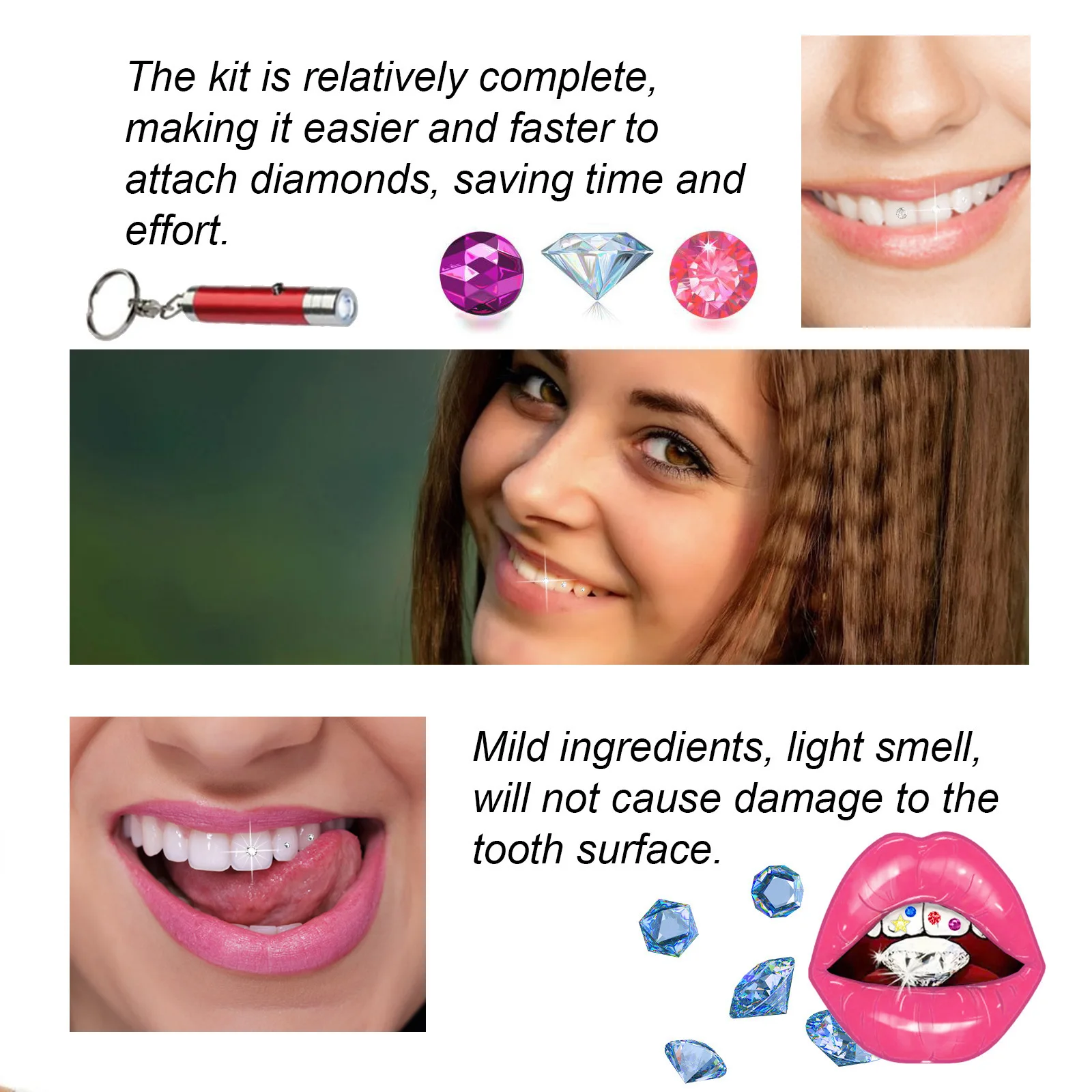 Tandjuwelen Kit DIY Transparan - Teeth Whitening Light Kit recensie en prijs