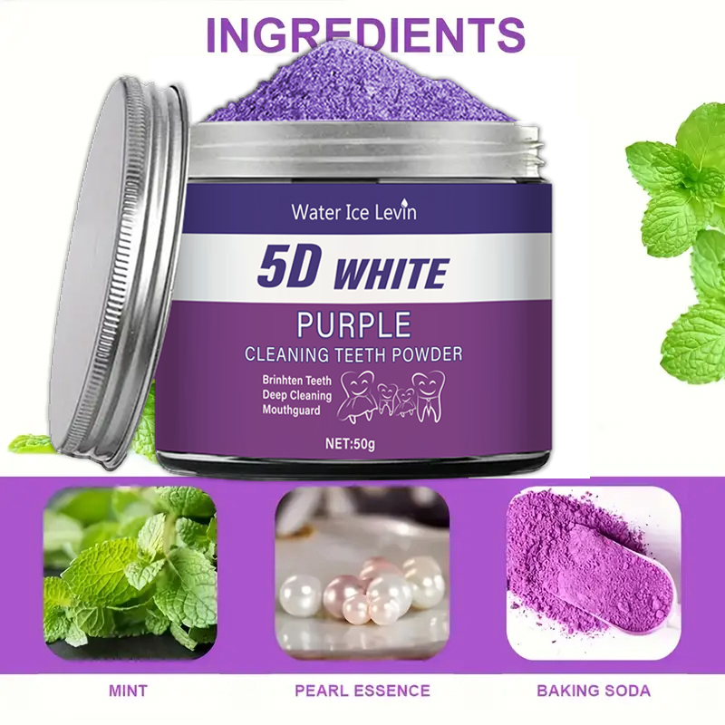 Paars tandenbleekpoeder, 50 g  - Teeth Whitening Co recensie en prijs